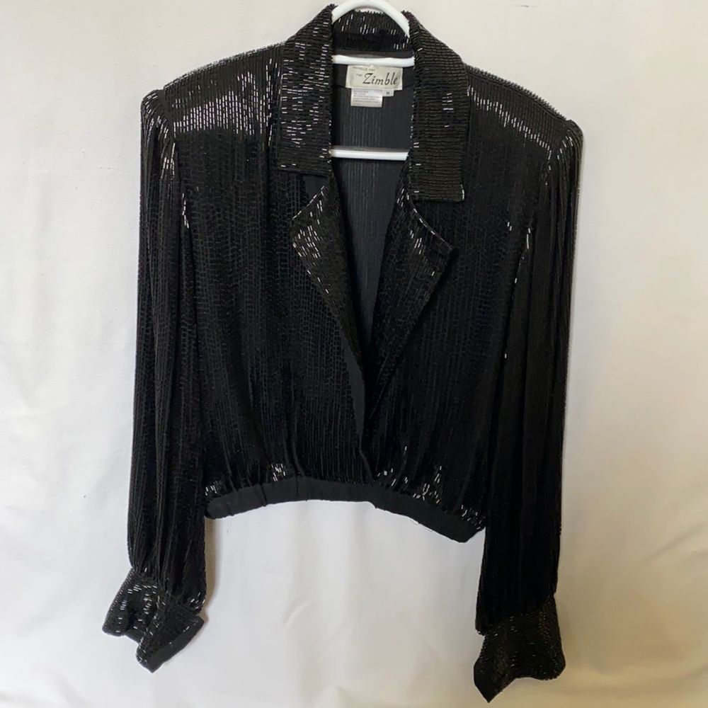 Black Beaded Silk Jacket